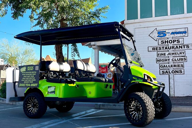 1.5 Hour Stretch Limo Golf Cart Tour, Ultimate Old Town Exploration - Fashion Square and the Performing Arts: Air-Conditioned Breaks and Evening Options