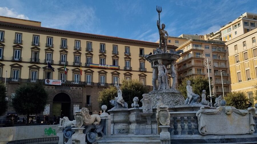 Naples Essentials: Monuments, Local Life & Street Art - Royal Palace exterior to San Carlo: history with names and attitude