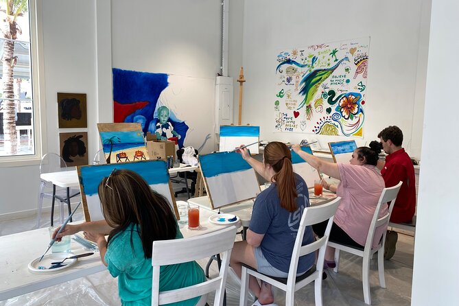 Paint and Sip at the Gallery and Wine Bar - Sipping Wine or Mixed Drinks While You Create