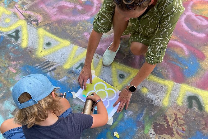 Private Barcelona Street Art Workshop with a Street Artist - Jardins de les Tres Xemeneies: painting where street art matters