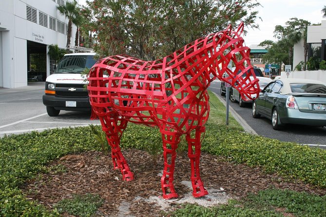 Public Art Tour - Getting around St. Armands Circle: trolley or van comfort makes the tour easier