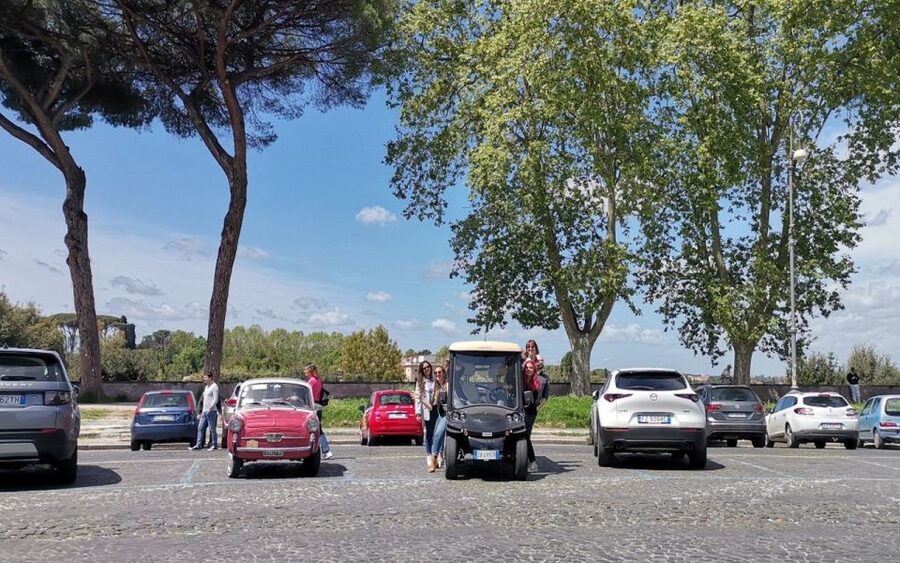Rome: 3-Hour Panoramic Luxury Golf Cart Tour - Castel Sant’Angelo and St. Peter’s Cathedral from the road