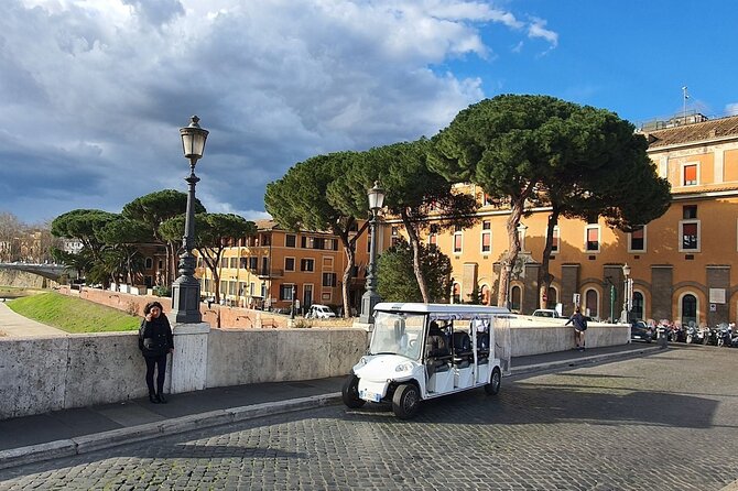 Rome Evening Golf Cart Tour w/ Pizza & Gelato Dinner Max 6 People - Colosseum area by cart: photos, not a full Colosseum day