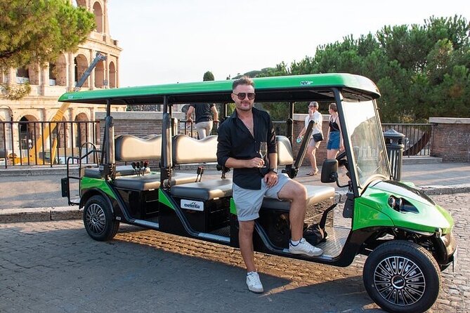 Rome Golf Cart Tour at Sunset - with Spritz! - The Colosseum glow: your tour’s opening scene