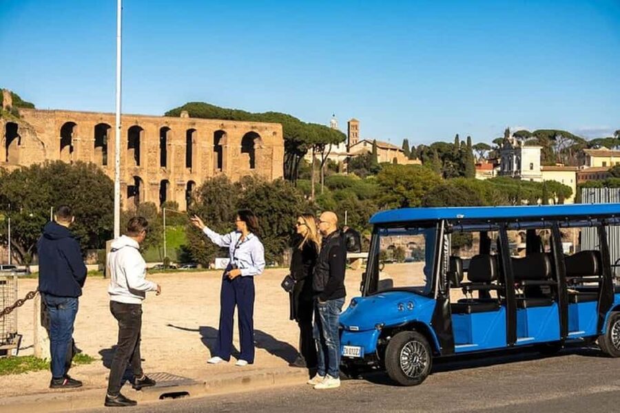 Rome: Golf Cart Tour with Augmented Reality - Colosseum: Photo Stop First, Then Guided Context