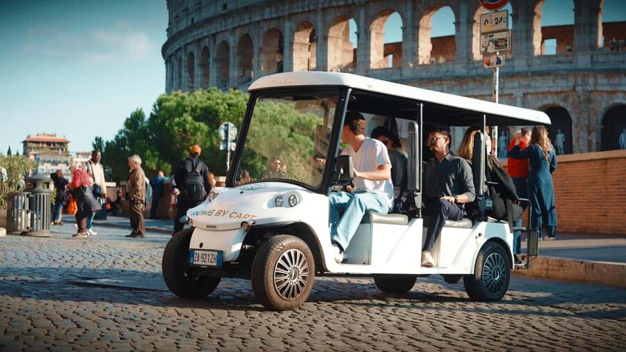 Rome in Comfort: 3-Hour Private Golf Cart Tour with Food Tasting - Piazza Venezia to the Colosseum: imperial Rome, in the right order