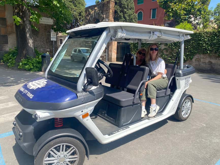 Rome: Private Golf Cart Tour with Artisanal Gelato Tasting - St Peter’s Dome to Giardino degli Aranci: Vatican-Era Energy and a View Break