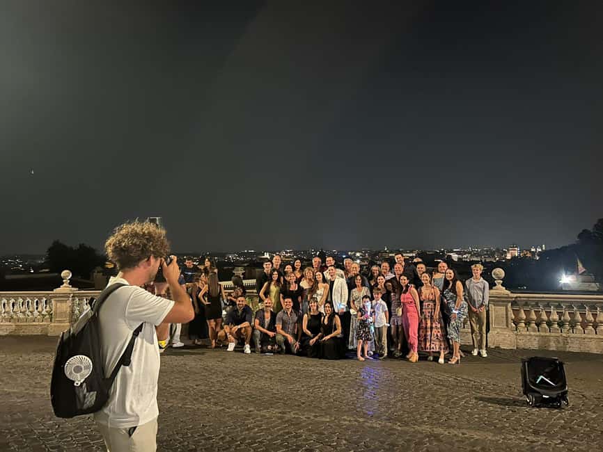 Rome: Private Nighttime Golf Cart Tour with Aperitivo - Campo dei Fiori and the Jewish District lanes at night