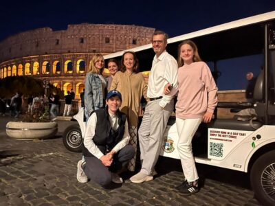 Rome: Private Nighttime Golf Cart Tour with Aperitivo - Hotel pickup in central Rome: start without the stress