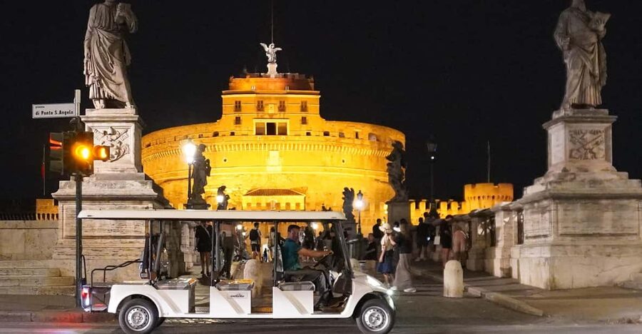 Rome's Golden Hour Golf Cart Tour - Ponte Sant’Angelo and Castel Sant’Angelo: River Views, Big-Scale Drama